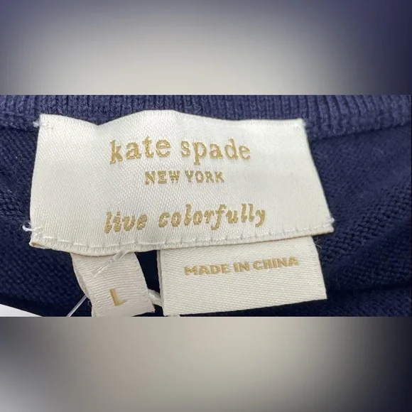 Kate Spade Navy Cardigan with Beaded Details - Picture 5 of 6